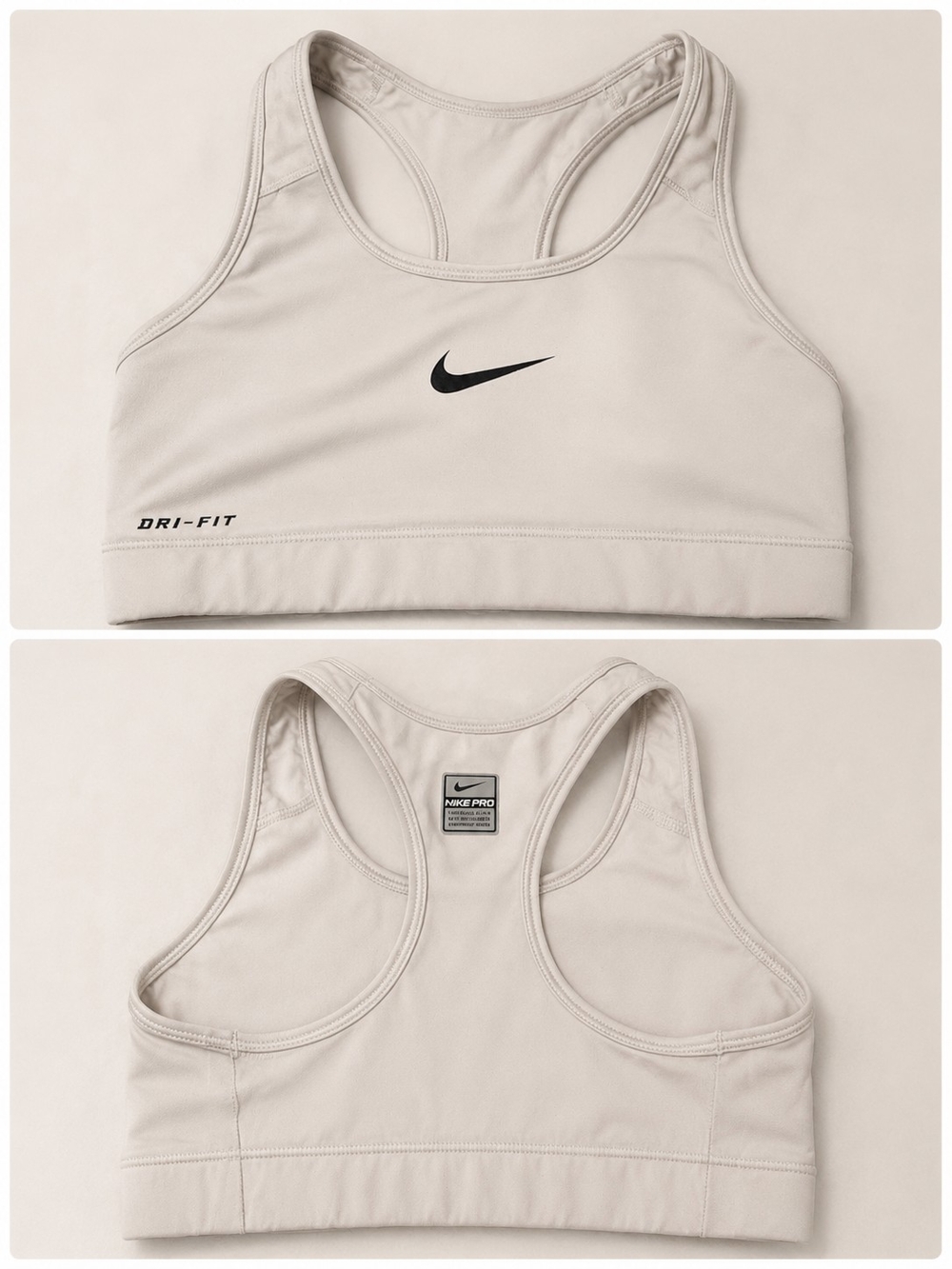 Nike Dri-FIT Light Beige Sports Bra
